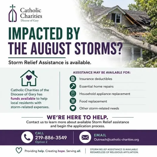Catholic Charities Continues Providing Financial Storm Relief Assistance to Residents of Lake, Porter and La Porte Counties