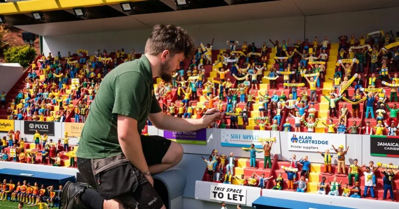 Miniature 'Wombley Stadium' features 1,200 handmade figures