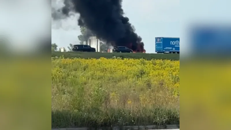 Stretch of I-94 in Berrien County closed due to semitruck fire