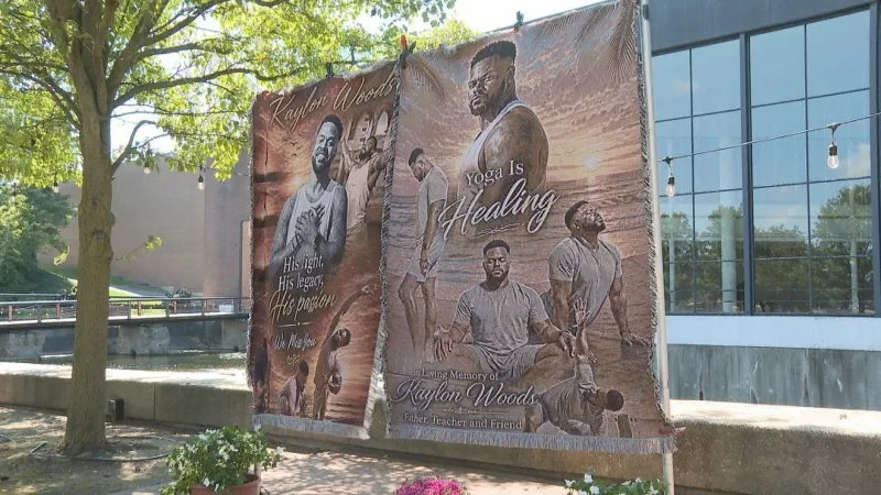 Community gathers for day of yoga to honor Kaylon Woods