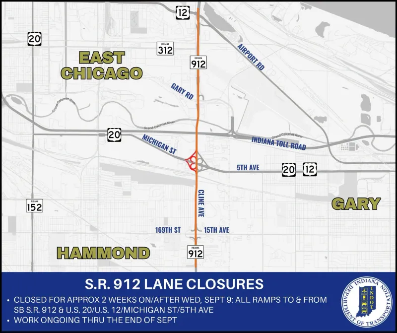 UPDATE: Ramp closure schedule for S.R. 912 resurfacing project