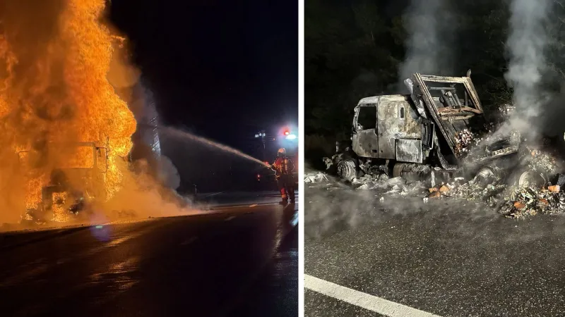 Multiple departments respond to early morning semi fire on I-94