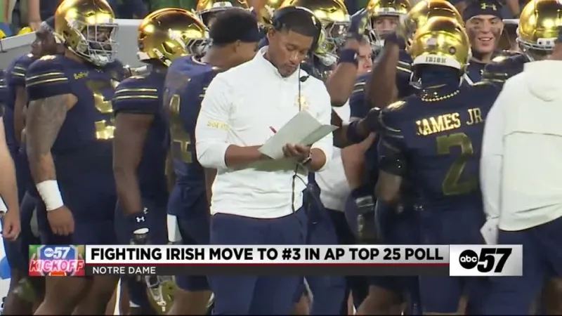 No. 3 Notre Dame turns focus to Rice with Freeman calling for a 'bloody Tuesday'
