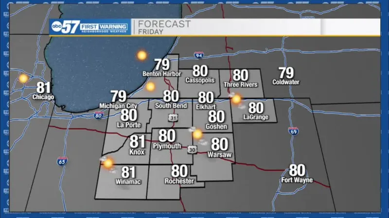 Gray and cloudy this evening, Bright and sunny tomorrow