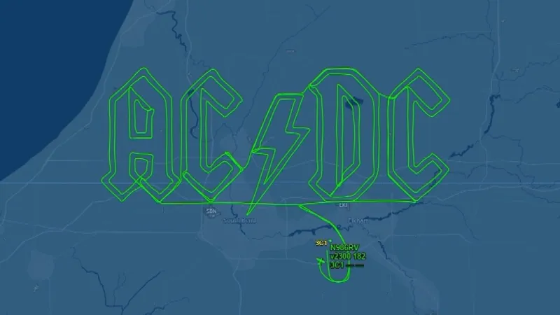 Pilot creates sky-high AC/DC tribute
