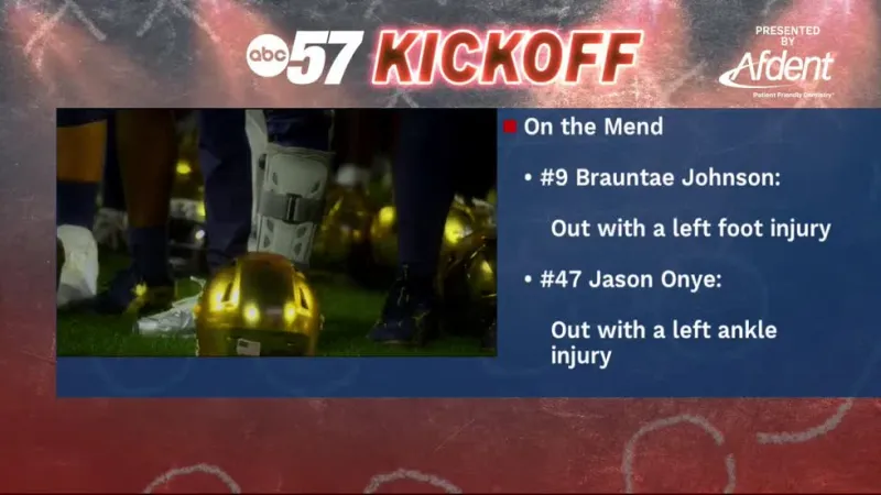 ABC57 KICKOFF: Notre Dame on the mend, OSMC doctors discuss sports medicine helping players back on their feet