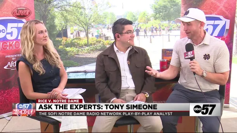 ASK THE EXPERTS: Tony Simeone, voice of the Fighting Irish, stops by ABC57 Kickoff