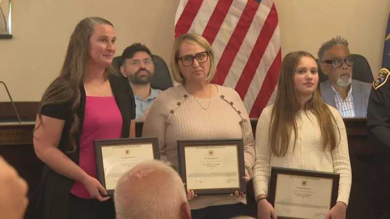 Elkhart first responders honored for saving woman shot at The Highlands Apartments