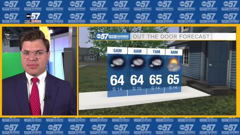 Mainly warm and breezy out the door