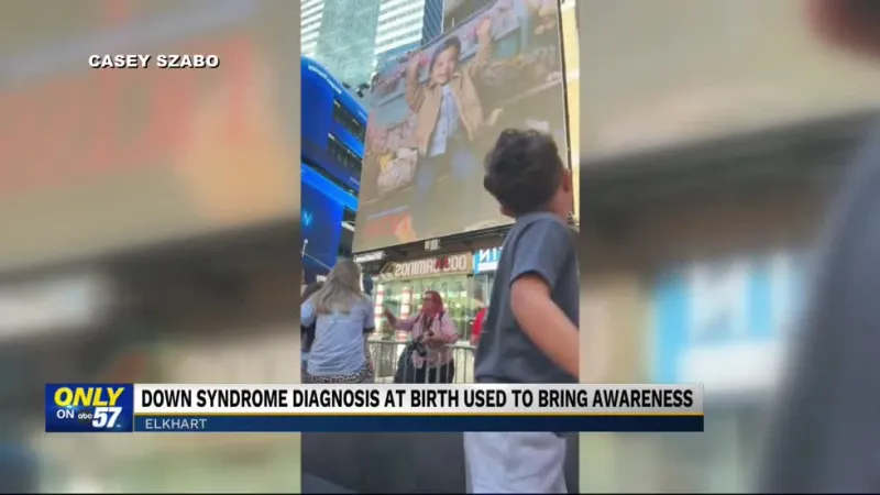 Elkhart boy becomes big star in the big apple after being shown on Times Square jumbotron