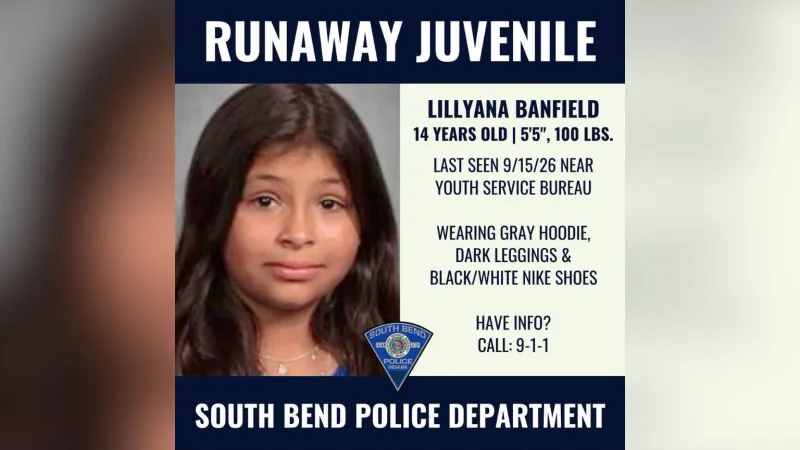 South Bend police searching for 14-year-old runaway, asks public for help