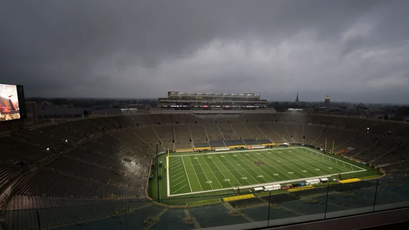 Prepare for inclement weather at Notre Dame Stadium, tailgating