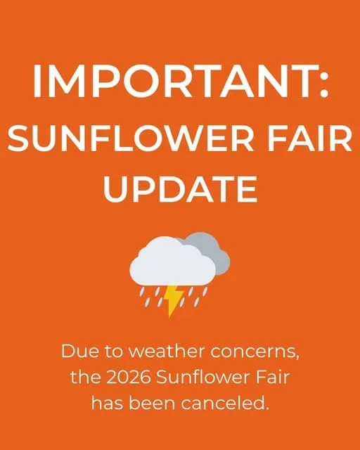 La Porte SUNLFLOWER FAIR has been cancelled due to expected weather conditions