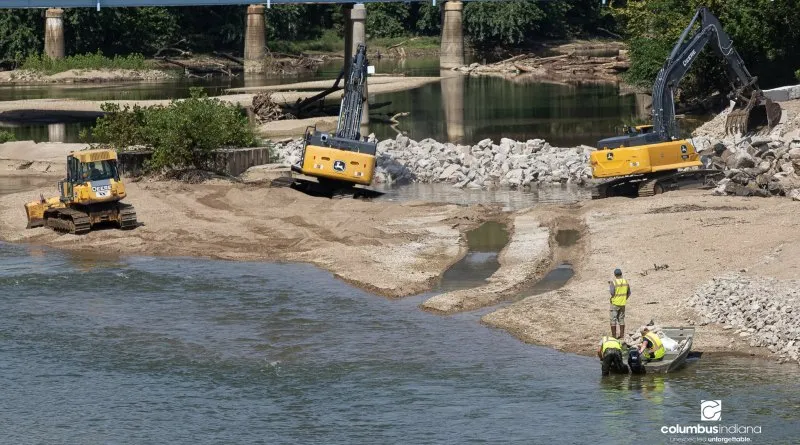 Demolition underway on downtown Columbus dam