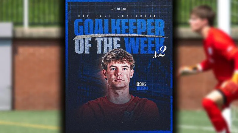 Boersma Named BIG EAST Goalkeeper of the Week