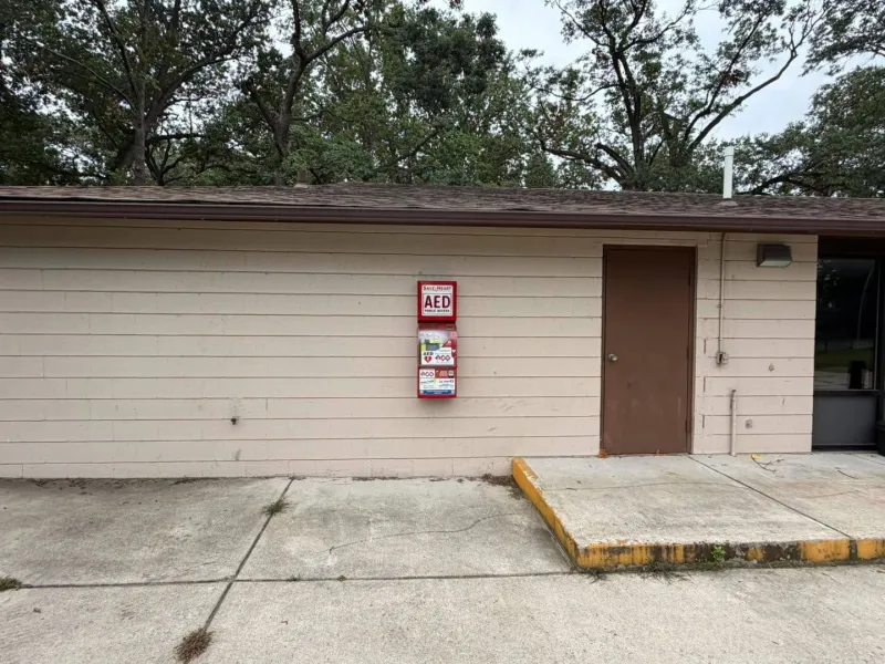 New 24/7 SaveHEART Station and AED at installed at Woodland Park in Portage