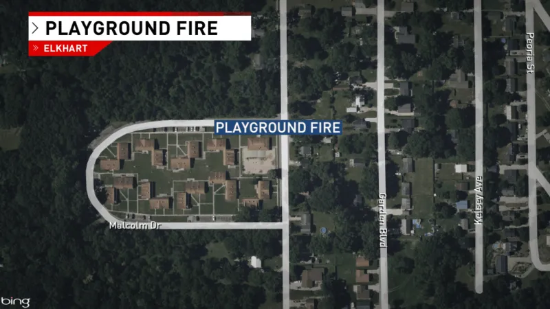 Investigators look into fire at playground equipment at Benneker Heights in Elkhart