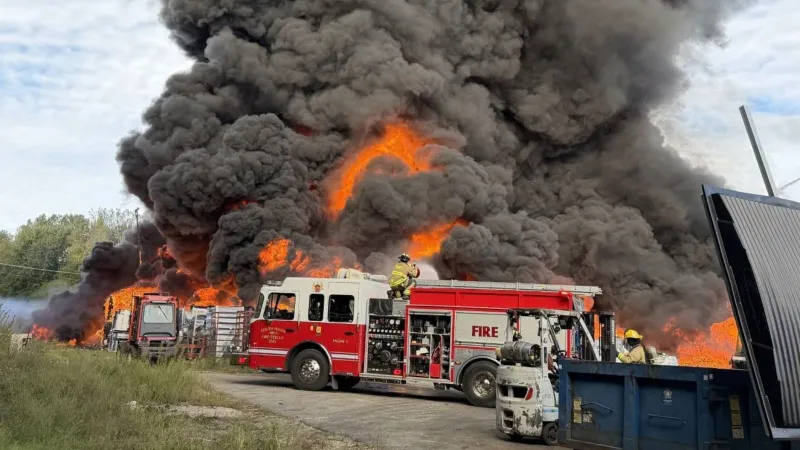 UPDATE: Homecoming events cancelled in South Haven as crews fight large fire at plastics factory