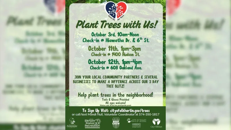 Elkhart invites community to help plant 600 trees in October