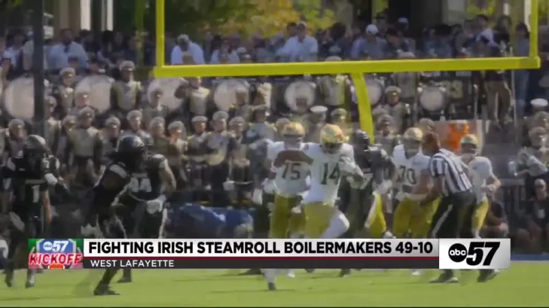 Notre Dame steamrolls Purdue, 49-10, for 14th consecutive win