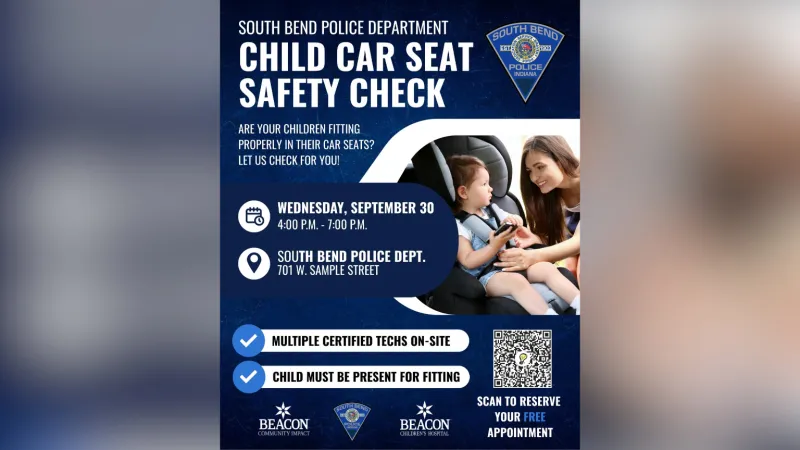 South Bend Police Department to hold car seat safety event; registration open