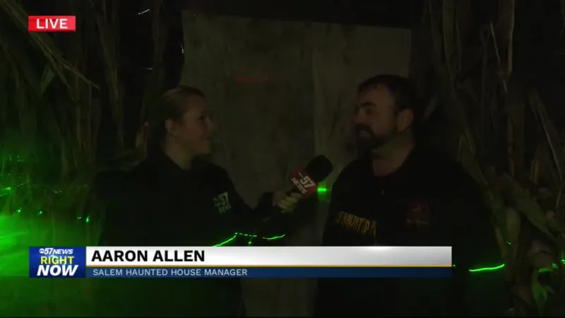 Sidney Moore visits Salem Haunted House for opening weekend