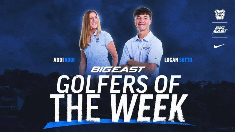 Butler's Sutto and Kooi Sweep BIG EAST Golfer of the Week Honors