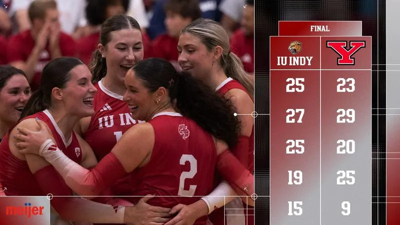 VOLLEYBALL OUTLASTS PENGUINS IN FIVE SET THRILLER