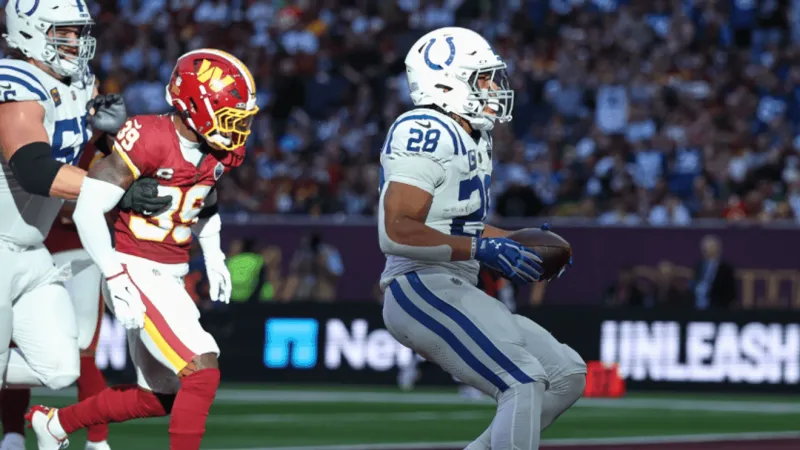Tea time as Jonathan Taylor runs for 2 TDs and Colts beat Commanders 30-13 in London