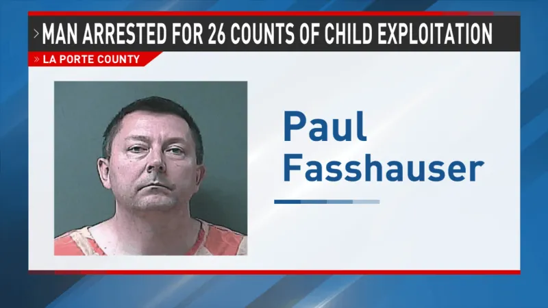 Man arrested for 26 counts of child exploitation in LaPorte County