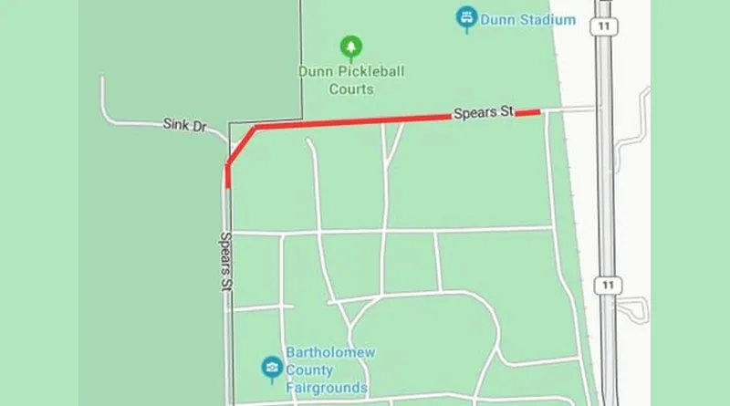 Street closing near Bartholomew County Fairgrounds, Southside school