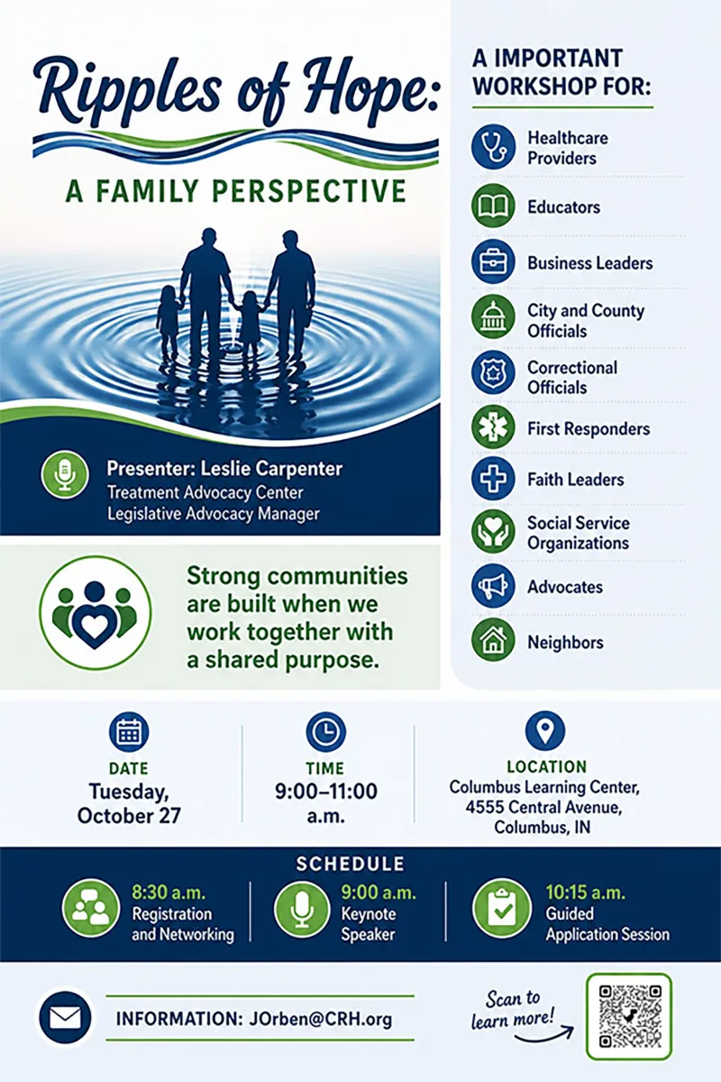 Ripples of Hope Mental Health Workshop to be Held October 27th