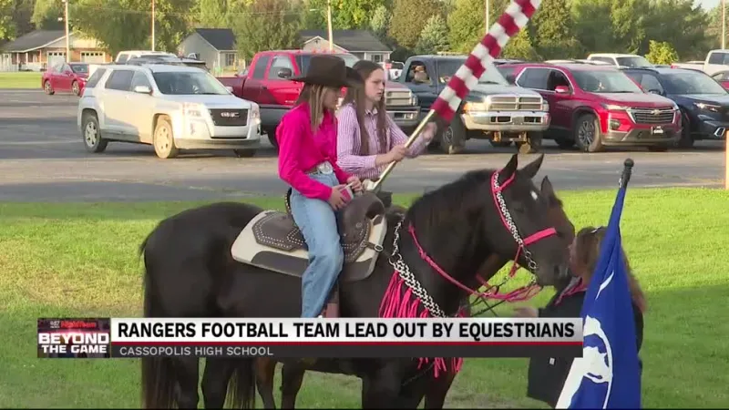 Cassopolis football continues winning season, grand entrance led by Equestrian team