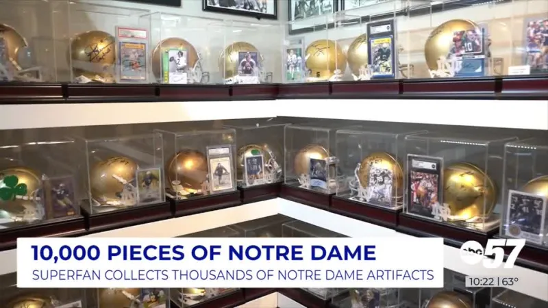 Irish superfan boasts 10,000-piece collection, including pieces of the Golden Dome
