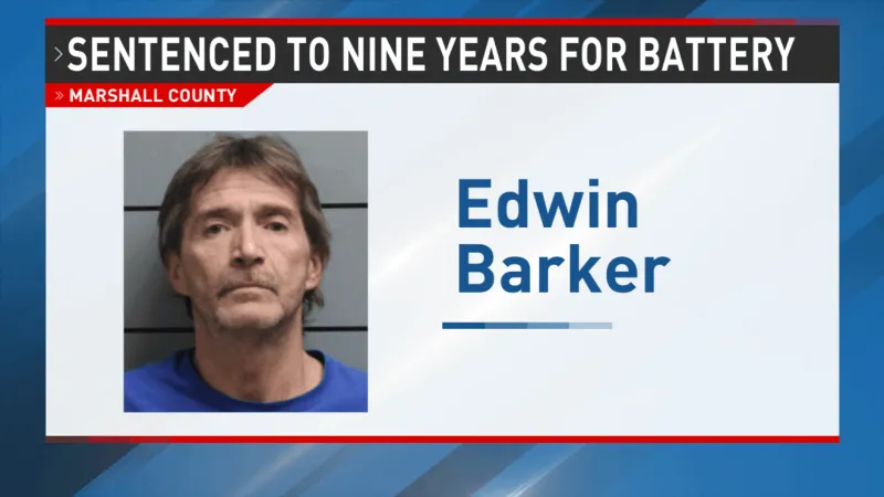 Marshall County man sentenced to nine years for battery charges