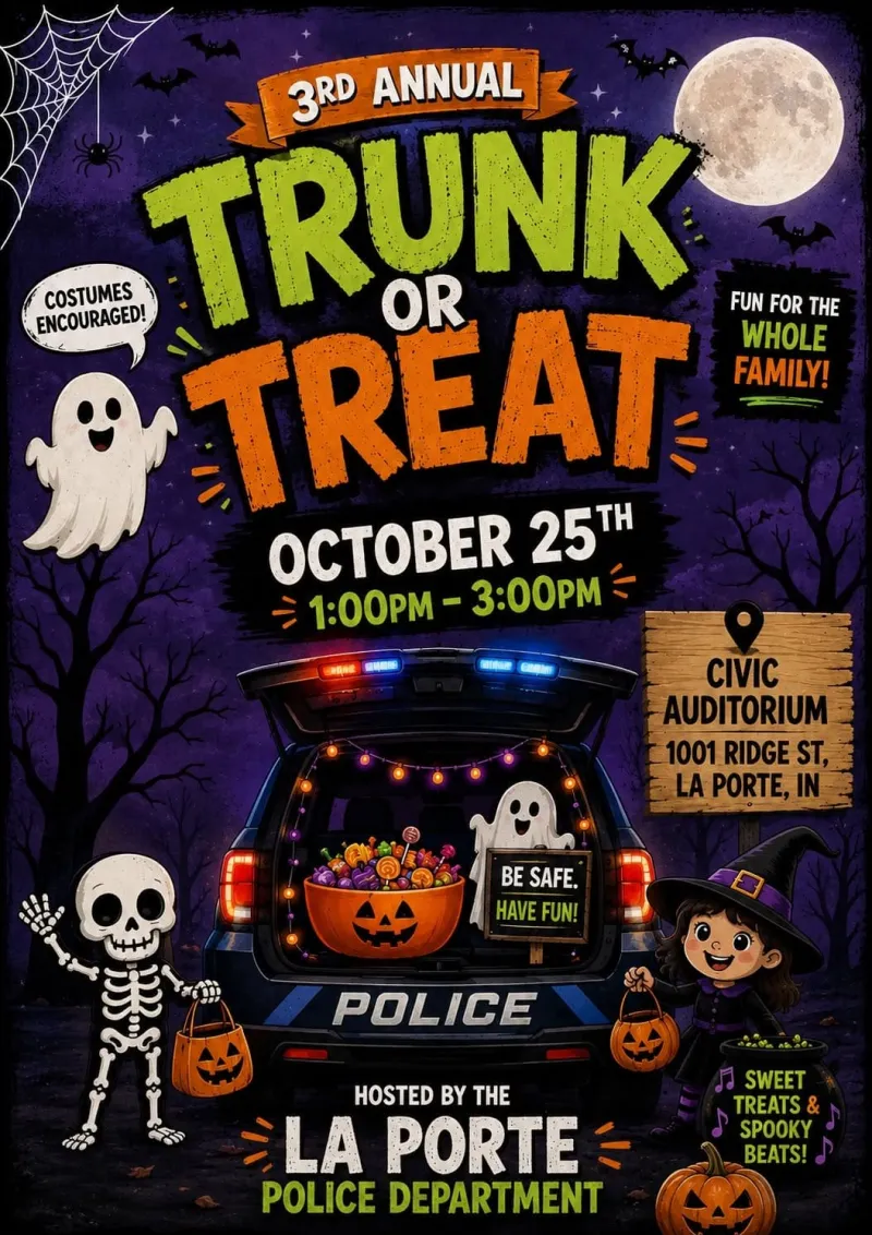 La Porte Police Department to host 3rd annual Trunk or Treat