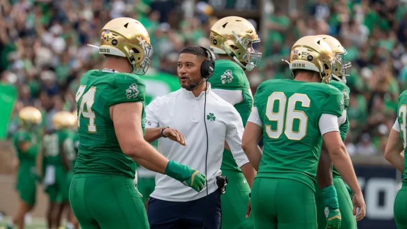 "Let's go play against the best in their home field..." says Marcus Freeman on #8 BYU