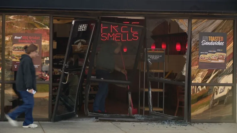 Car crashes into Jimmy Johns on North Main Street in Mishawaka