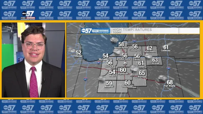 Cool, windy, and some sprinkles out the door