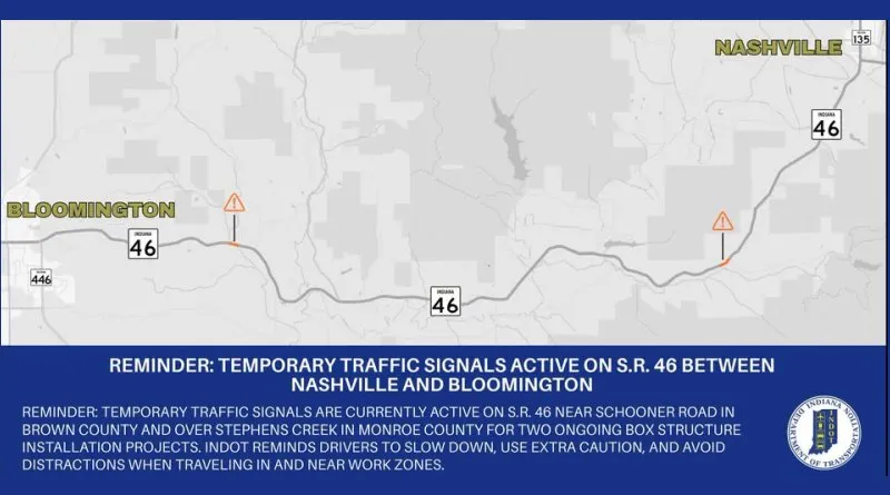 INDOT warns of lane closures on State Road 46