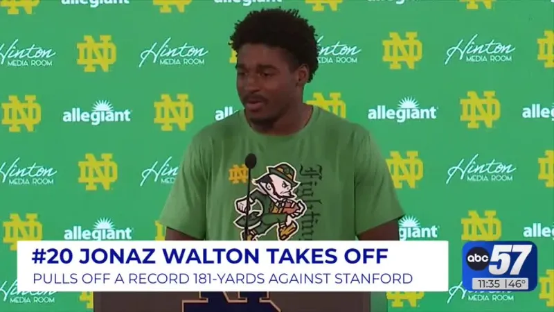 Record-breaking Jonaz Walton challenges Notre Dame's running back rotation ahead of No. 8 BYU