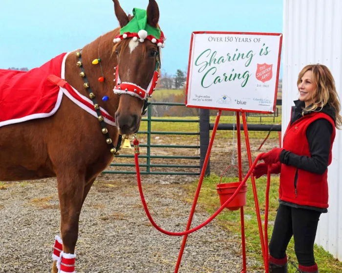 UPDATE: Hank the Horse donates $5,000 check in NYC for Salvation Army's National Red Kettle Campaign