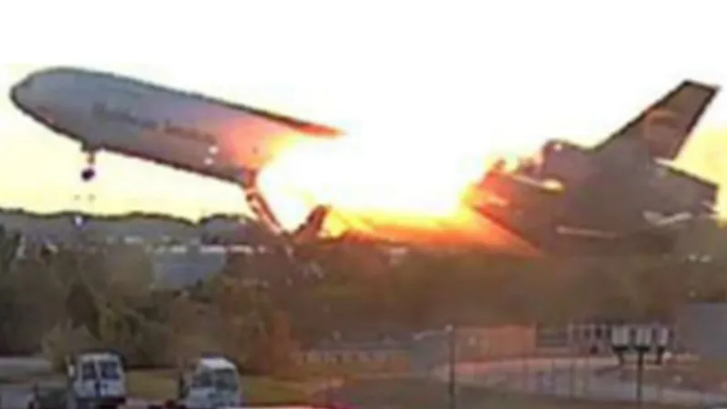 New images show fire on doomed UPS plane during takeoff; NTSB report reveals how engine ripped off