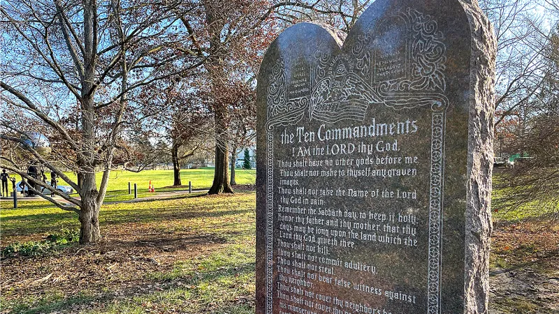 Ten Commandments monument returns to Kentucky state Capitol grounds after 40 years