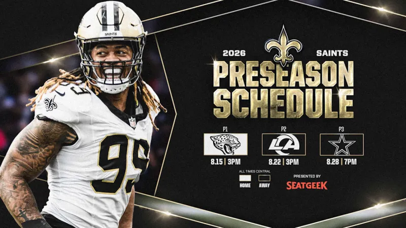New Orleans Saints finalize 2026 preseason schedule