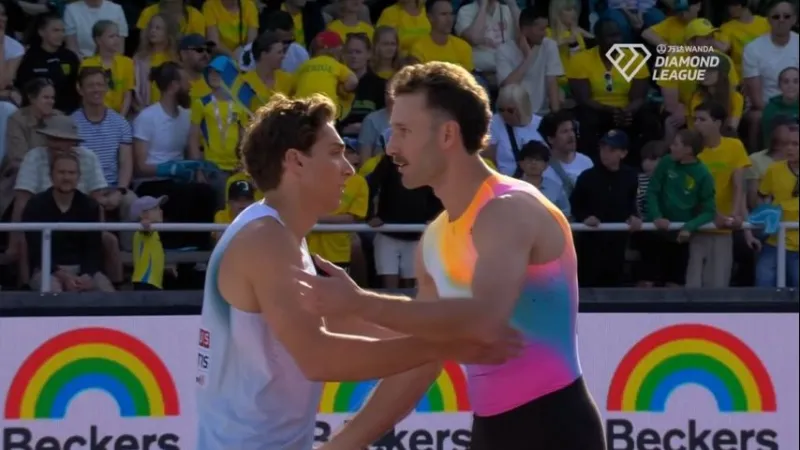 Pole vault star Duplantis loses for 1st time in 3 years at home Diamond League event