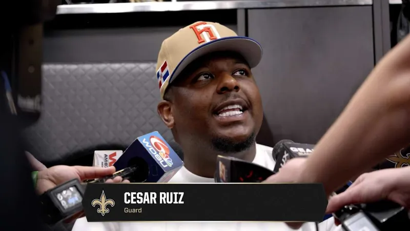 Cesar Ruiz on offensive line, Tyler Shough's leadership | Saints Minicamp 2026