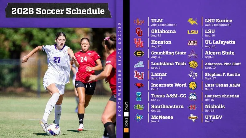 NSU releases 2026 soccer schedule
