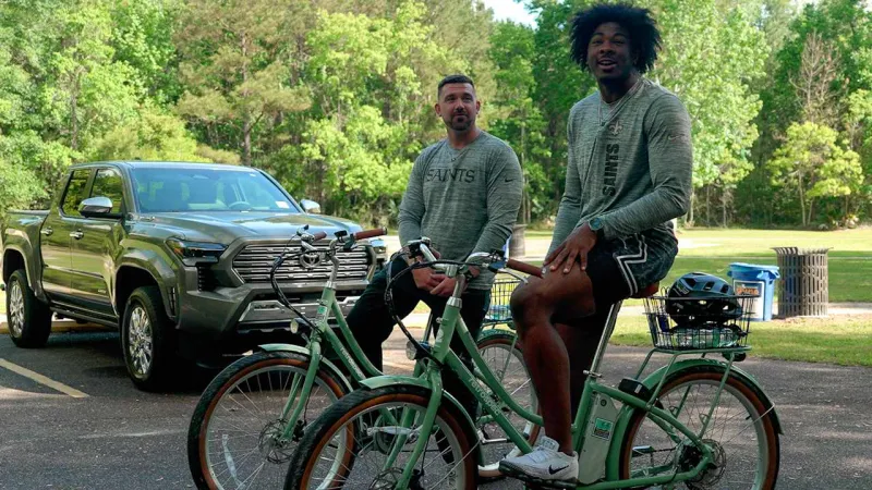 Chris Rumph II bikes in Fontainebleau Park | Trips Around the Gulf presented by Toyota
