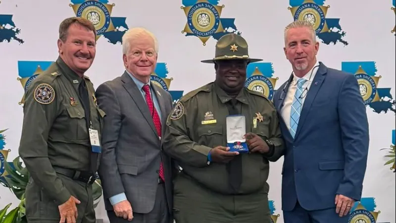 Pointe Coupee deputy hit by car while on duty given Louisiana Sheriffs' Association award